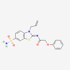 molecular formula C18H17N3O4S2 B2405587 (Z)-N-(3-allyl-6-sulfamoylbenzo[d]thiazol-2(3H)-ylidene)-2-phenoxyacetamide CAS No. 865180-44-5
