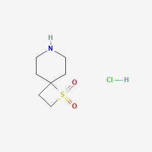 molecular formula C7H14ClNO2S B2405589 1lambda6-Thia-7-azaspiro[3.5]nonane 1,1-dioxide;hydrochloride CAS No. 2567495-11-6