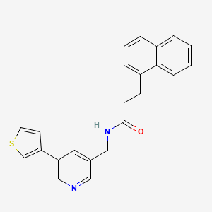 molecular formula C23H20N2OS B2405590 3-(萘-1-基)-N-((5-(噻吩-3-基)吡啶-3-基)甲基)丙酰胺 CAS No. 1706080-29-6
