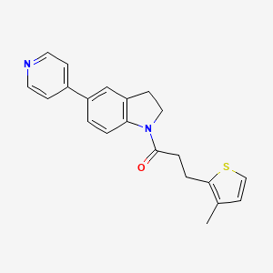 molecular formula C21H20N2OS B2405604 3-(3-Methylthiophen-2-yl)-1-(5-(pyridin-4-yl)indolin-1-yl)propan-1-one CAS No. 1903432-62-1