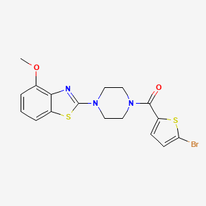 molecular formula C17H16BrN3O2S2 B2405613 (5-Bromothiophen-2-yl)(4-(4-methoxybenzo[d]thiazol-2-yl)piperazin-1-yl)methanone CAS No. 897477-51-9