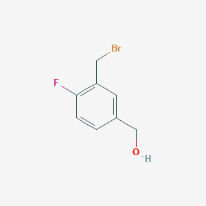 molecular formula C8H8BrFO B2405620 [3-(Bromomethyl)-4-fluorophenyl]methanol CAS No. 1378867-70-9