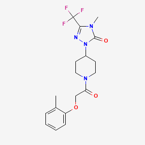 4-methyl-1-(1-(2-(o-tolyloxy)acetyl)piperidin-4-yl)-3-(trifluoromethyl)-1H-1,2,4-triazol-5(4H)-one