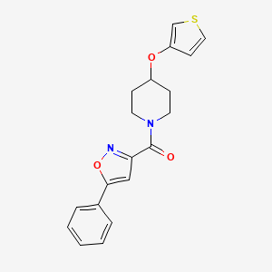 (5-Phenylisoxazol-3-yl)(4-(thiophen-3-yloxy)piperidin-1-yl)methanone