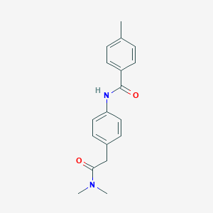 molecular formula C18H20N2O2 B240566 N-{4-[2-(dimethylamino)-2-oxoethyl]phenyl}-4-methylbenzamide 
