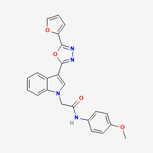 2-(3-(5-(furan-2-yl)-1,3,4-oxadiazol-2-yl)-1H-indol-1-yl)-N-(4-methoxyphenyl)acetamide