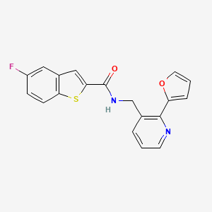 5-fluoro-N-((2-(furan-2-yl)pyridin-3-yl)methyl)benzo[b]thiophene-2-carboxamide