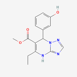 methyl 5-ethyl-7-(3-hydroxyphenyl)-4H,7H-[1,2,4]triazolo[1,5-a]pyrimidine-6-carboxylate