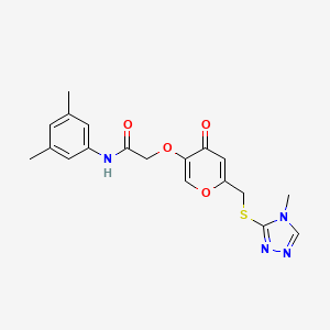 N-(3,5-dimethylphenyl)-2-[6-[(4-methyl-1,2,4-triazol-3-yl)sulfanylmethyl]-4-oxopyran-3-yl]oxyacetamide