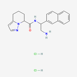 N-(2-Amino-1-naphthalen-2-ylethyl)-4,5,6,7-tetrahydropyrazolo[1,5-a]pyridine-7-carboxamide;dihydrochloride