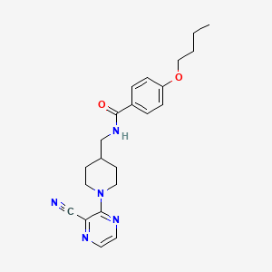 4-butoxy-N-((1-(3-cyanopyrazin-2-yl)piperidin-4-yl)methyl)benzamide