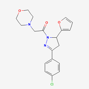 1-(3-(4-chlorophenyl)-5-(furan-2-yl)-4,5-dihydro-1H-pyrazol-1-yl)-2-morpholinoethanone