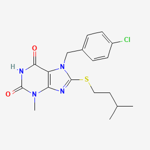 7-(4-chlorobenzyl)-8-(isopentylthio)-3-methyl-1H-purine-2,6(3H,7H)-dione