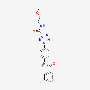 2-(4-(3-chlorobenzamido)phenyl)-N-(2-methoxyethyl)-2H-tetrazole-5-carboxamide