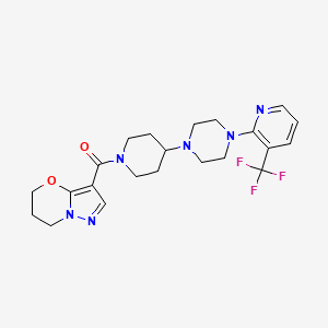 (6,7-dihydro-5H-pyrazolo[5,1-b][1,3]oxazin-3-yl)(4-(4-(3-(trifluoromethyl)pyridin-2-yl)piperazin-1-yl)piperidin-1-yl)methanone