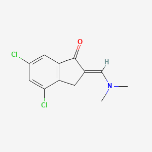 molecular formula C12H11Cl2NO B2405711 4,6-Dichloro-2-[(dimethylamino)methylene]-1-indanone CAS No. 320419-47-4
