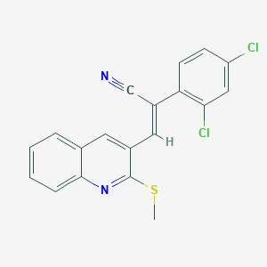 molecular formula C19H12Cl2N2S B2405714 (Z)-2-(2,4-dichlorophenyl)-3-[2-(methylsulfanyl)-3-quinolinyl]-2-propenenitrile CAS No. 1164533-11-2