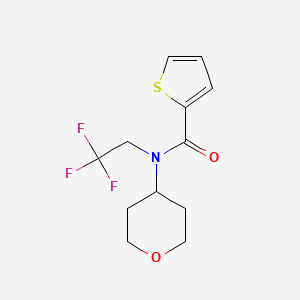 molecular formula C12H14F3NO2S B2405722 N-(tetrahydro-2H-pyran-4-yl)-N-(2,2,2-trifluoroethyl)thiophene-2-carboxamide CAS No. 1396861-47-4