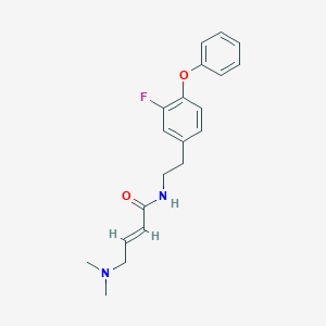 molecular formula C20H23FN2O2 B2405724 (E)-4-(Dimethylamino)-N-[2-(3-fluoro-4-phenoxyphenyl)ethyl]but-2-enamide CAS No. 2411333-87-2