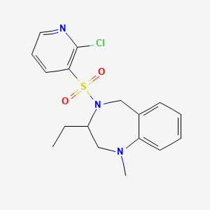 molecular formula C17H20ClN3O2S B2405731 4-[(2-chloropyridin-3-yl)sulfonyl]-3-ethyl-1-methyl-2,3,4,5-tetrahydro-1H-1,4-benzodiazepine CAS No. 2094222-01-0