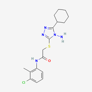 molecular formula C17H22ClN5OS B2405736 2-[(4-amino-5-cyclohexyl-4H-1,2,4-triazol-3-yl)sulfanyl]-N-(3-chloro-2-methylphenyl)acetamide CAS No. 877450-20-9
