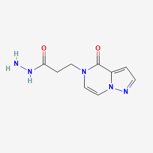 molecular formula C9H11N5O2 B2405737 3-(4-Oxopyrazolo[1,5-a]pyrazin-5-yl)propanehydrazide CAS No. 1564815-44-6