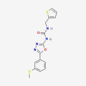 molecular formula C15H14N4O2S2 B2405756 1-(5-(3-(甲硫基)苯基)-1,3,4-恶二唑-2-基)-3-(噻吩-2-基甲基)脲 CAS No. 1219904-43-4