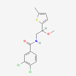 molecular formula C15H15Cl2NO2S B2405760 3,4-dichloro-N-(2-methoxy-2-(5-methylthiophen-2-yl)ethyl)benzamide CAS No. 1797895-83-0