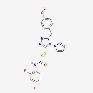 N-(2,4-difluorophenyl)-2-((5-(4-methoxybenzyl)-4-(1H-pyrrol-1-yl)-4H-1,2,4-triazol-3-yl)thio)acetamide