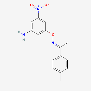 molecular formula C15H15N3O3 B2405790 (1E)-1-(4-Methylphenyl)ethanone O-(3-amino-5-nitrophenyl)oxime CAS No. 861442-32-2