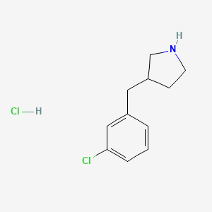 molecular formula C11H15Cl2N B2405792 3-(3-氯苄基)吡咯烷盐酸盐 CAS No. 1359702-94-5