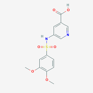 molecular formula C14H14N2O6S B2405801 5-[(3,4-二甲氧基苯基)磺酰胺基]吡啶-3-羧酸 CAS No. 1001567-00-5