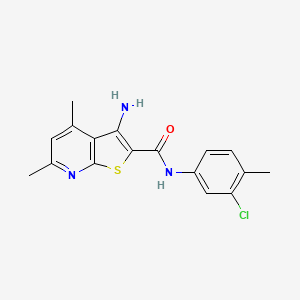 molecular formula C17H16ClN3OS B2405803 3-氨基-N-(3-氯-4-甲基苯基)-4,6-二甲基噻吩并[2,3-b]吡啶-2-甲酰胺 CAS No. 332949-95-8