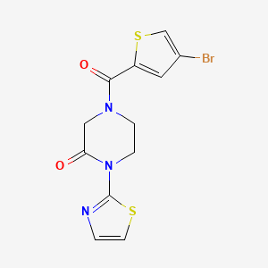 molecular formula C12H10BrN3O2S2 B2405806 4-(4-Bromothiophene-2-carbonyl)-1-(thiazol-2-yl)piperazin-2-one CAS No. 2320381-13-1