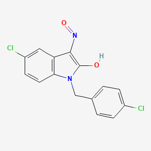 molecular formula C15H10Cl2N2O2 B2405807 5-氯-1-(4-氯苄基)-1H-吲哚-2,3-二酮 3-肟 CAS No. 303740-81-0