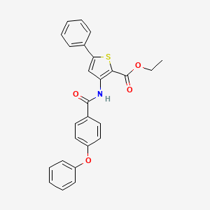 molecular formula C26H21NO4S B2405820 3-(4-苯氧基苯甲酰胺基)-5-苯基噻吩-2-羧酸乙酯 CAS No. 391866-75-4
