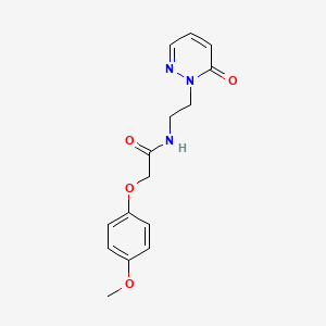 molecular formula C15H17N3O4 B2405821 2-(4-methoxyphenoxy)-N-(2-(6-oxopyridazin-1(6H)-yl)ethyl)acetamide CAS No. 1021219-03-3