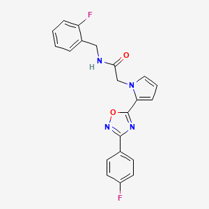 molecular formula C21H16F2N4O2 B2405828 N-(2-氟苄基)-2-(2-(3-(4-氟苯基)-1,2,4-恶二唑-5-基)-1H-吡咯-1-基)乙酰胺 CAS No. 1260999-51-6
