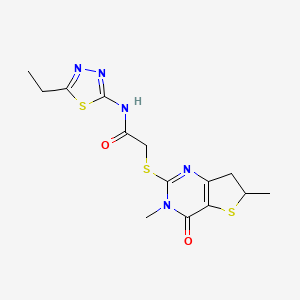 B2405829 2-[(3,6-dimethyl-4-oxo-6,7-dihydrothieno[3,2-d]pyrimidin-2-yl)sulfanyl]-N-(5-ethyl-1,3,4-thiadiazol-2-yl)acetamide CAS No. 688353-21-1