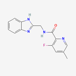 molecular formula C15H13FN4O B2405835 N-(1H-Benzimidazol-2-ylmethyl)-3-fluoro-5-methylpyridine-2-carboxamide CAS No. 2415599-42-5