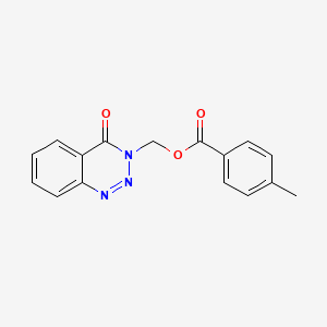 molecular formula C16H13N3O3 B2405837 (4-oxobenzo[d][1,2,3]triazin-3(4H)-yl)methyl 4-methylbenzoate CAS No. 459422-15-2