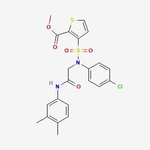 methyl 3-(N-(4-chlorophenyl)-N-(2-((3,4-dimethylphenyl)amino)-2-oxoethyl)sulfamoyl)thiophene-2-carboxylate