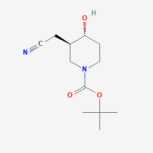 molecular formula C12H20N2O3 B2405854 Tert-butyl (3R,4R)-3-(cyanomethyl)-4-hydroxypiperidine-1-carboxylate CAS No. 2567489-72-7