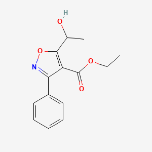 molecular formula C14H15NO4 B2405858 5-(1-羟乙基)-3-苯基异恶唑-4-羧酸乙酯 CAS No. 95104-45-3