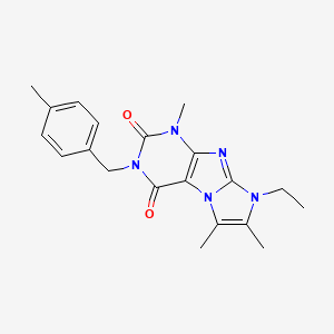 molecular formula C20H23N5O2 B2405862 6-Ethyl-4,7,8-trimethyl-2-[(4-methylphenyl)methyl]purino[7,8-a]imidazole-1,3-dione CAS No. 878721-28-9