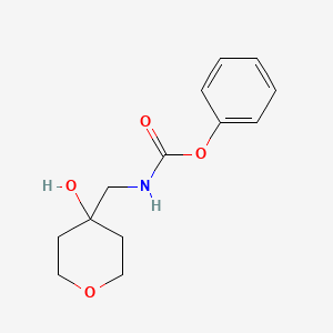 molecular formula C13H17NO4 B2405869 phenyl ((4-hydroxytetrahydro-2H-pyran-4-yl)methyl)carbamate CAS No. 1351641-58-1