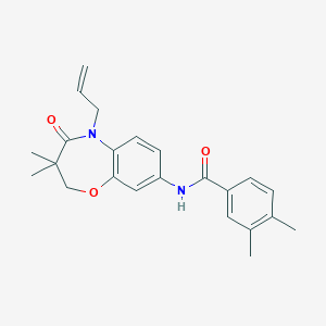 B2405879 N-(5-allyl-3,3-dimethyl-4-oxo-2,3,4,5-tetrahydrobenzo[b][1,4]oxazepin-8-yl)-3,4-dimethylbenzamide CAS No. 921524-99-4