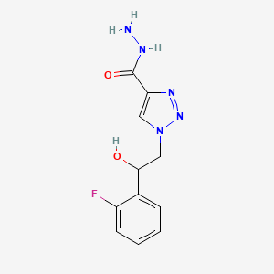 molecular formula C11H12FN5O2 B2405891 1-[2-(2-氟苯基)-2-羟乙基]-1H-1,2,3-三唑-4-氨基甲酰肼 CAS No. 1923094-31-8