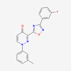 molecular formula C19H13FN4O2 B2405896 3-(3-(3-氟苯基)-1,2,4-恶二唑-5-基)-1-(间甲苯基)吡哒嗪-4(1H)-酮 CAS No. 1251690-47-7