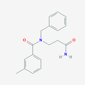 molecular formula C18H20N2O2 B240590 N-(3-amino-3-oxopropyl)-N-benzyl-3-methylbenzamide 